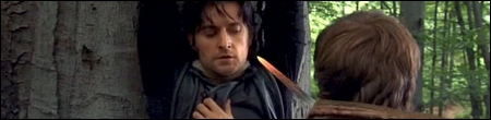 Guy de Gisborne (Richard Armitage) face à Robin des Bois